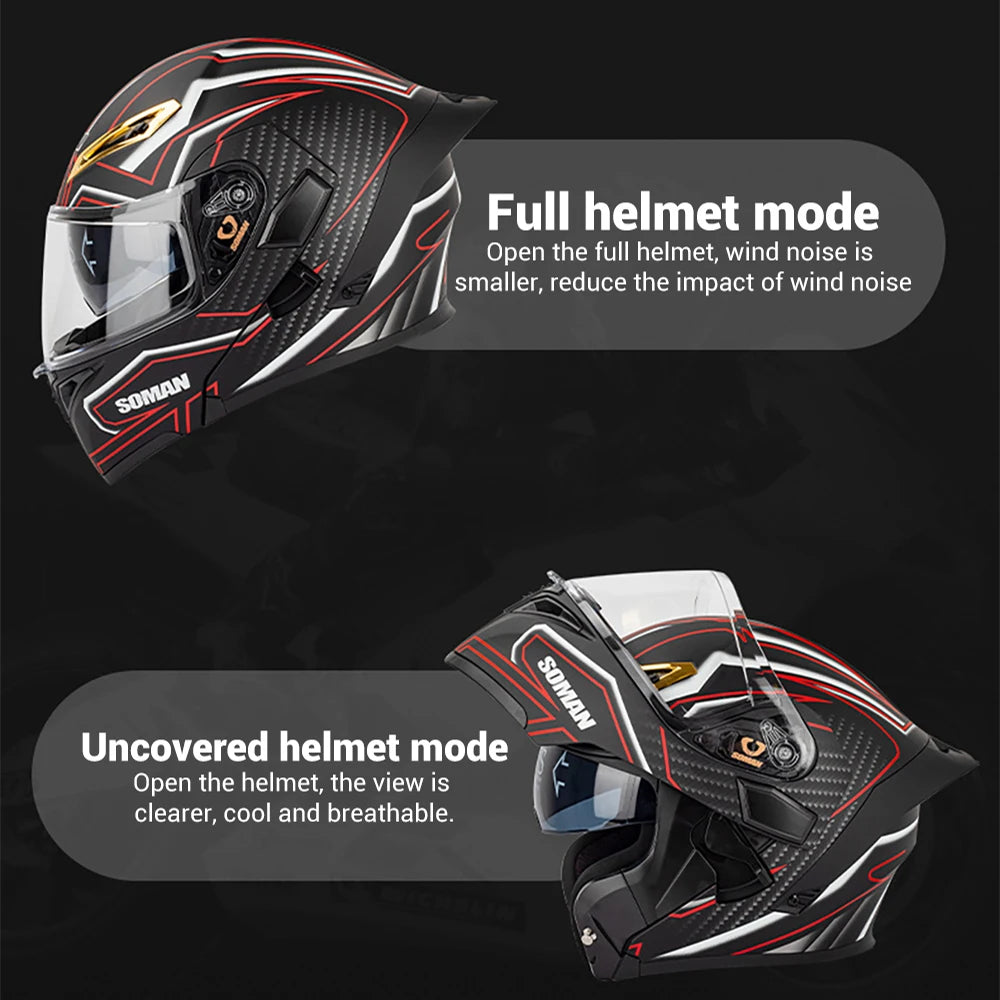 Matte Black Red Motorcycle Helmet