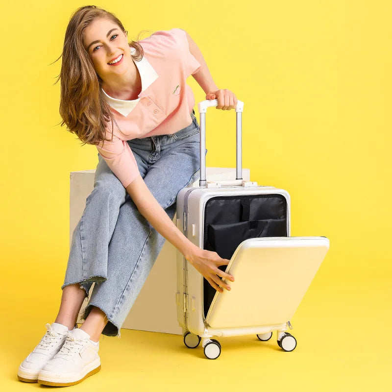open lid travel luggage