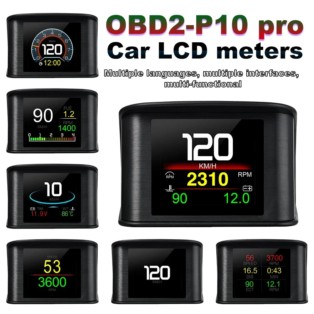 P10 PRO Car OBD2 Head Up Display Digital Speedometer