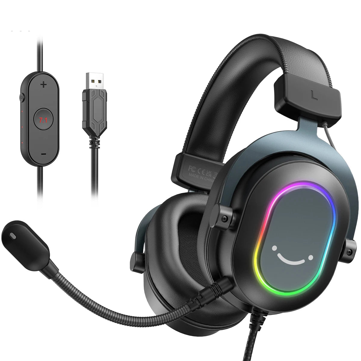 Fifine RGB Gaming Headset with Mic
