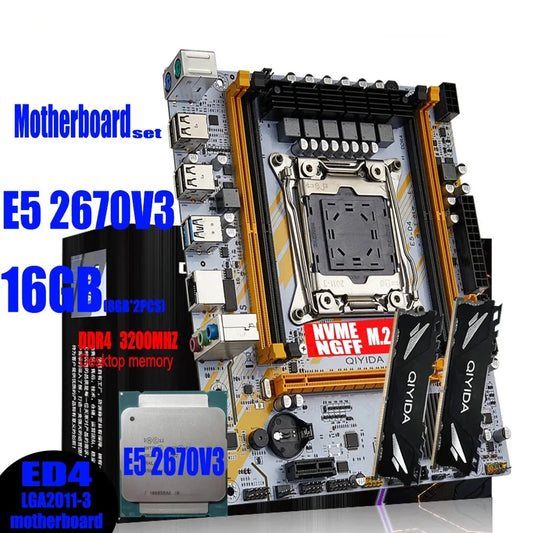 X99 Motherboard Set Kit With LGA2011-3 Xeon E5 2670 V3 CPU