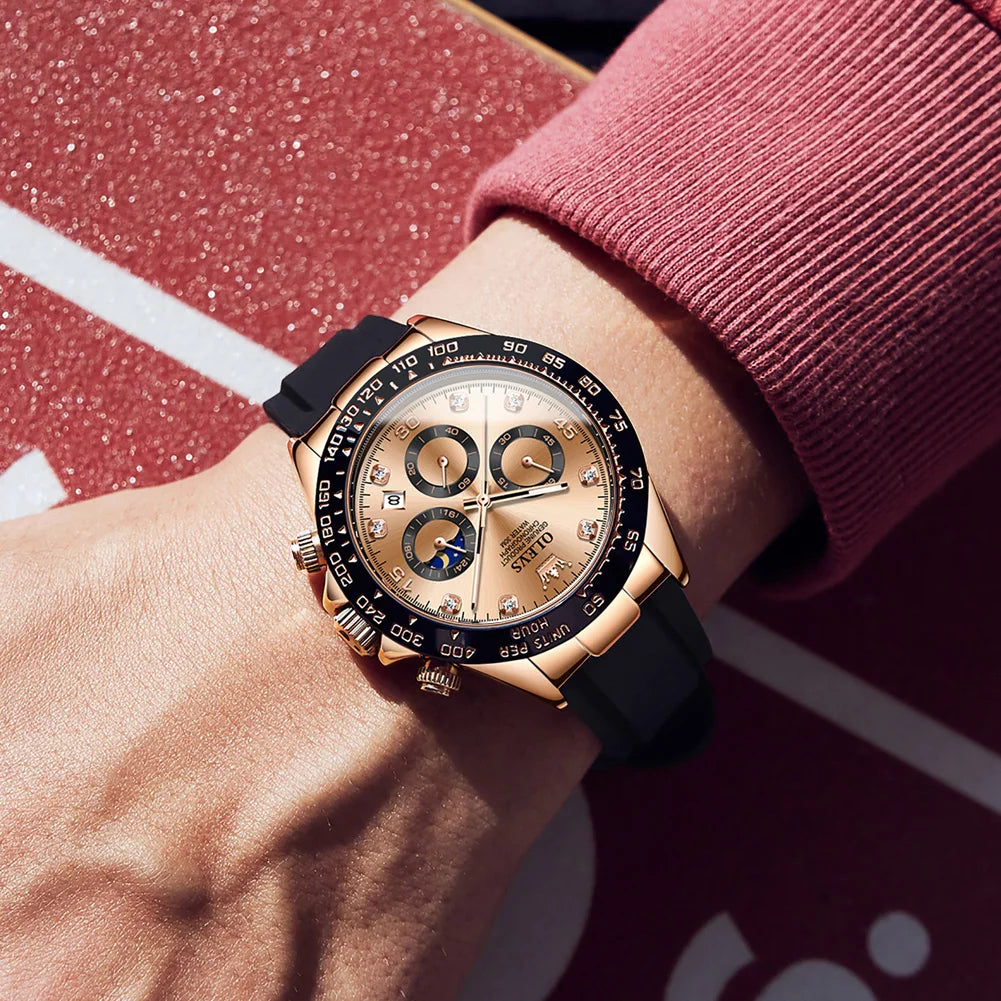 Men Silicone Strap Wristwatch