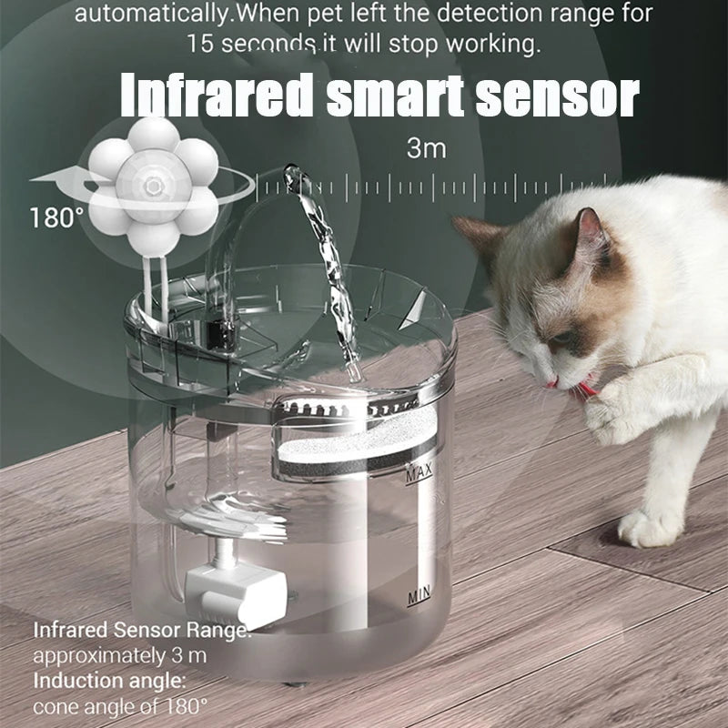 2L Intelligent Cat Water Fountain With Faucet