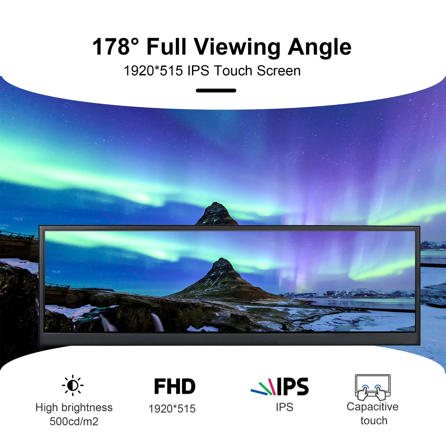 12.6 Inch Long Strip Display Touch Monitor