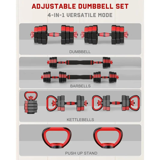 4-in-1 Adjustable Dumbbell Set