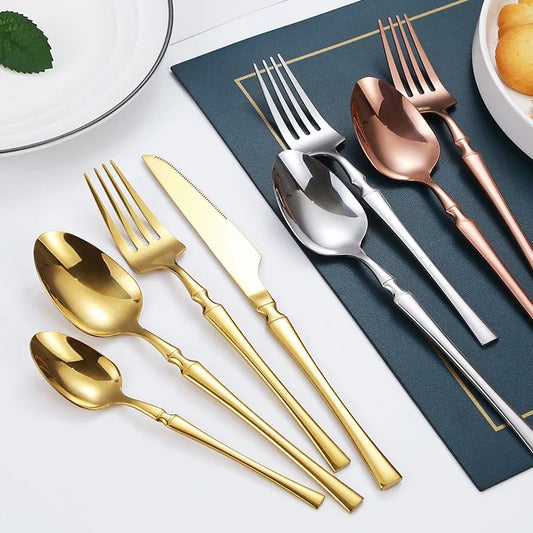 16pcs Silverware Gold Cutlery Set
