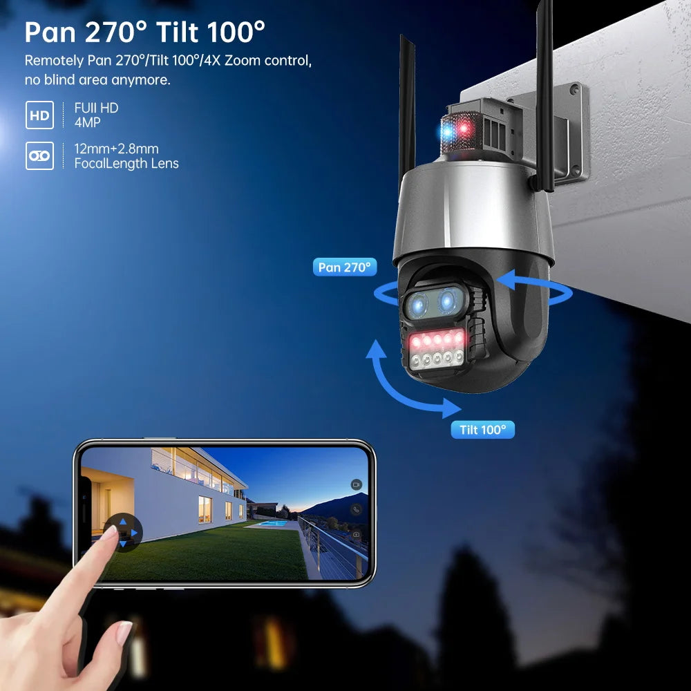 8MP 4K PTZ IP Dual Lens Camera
