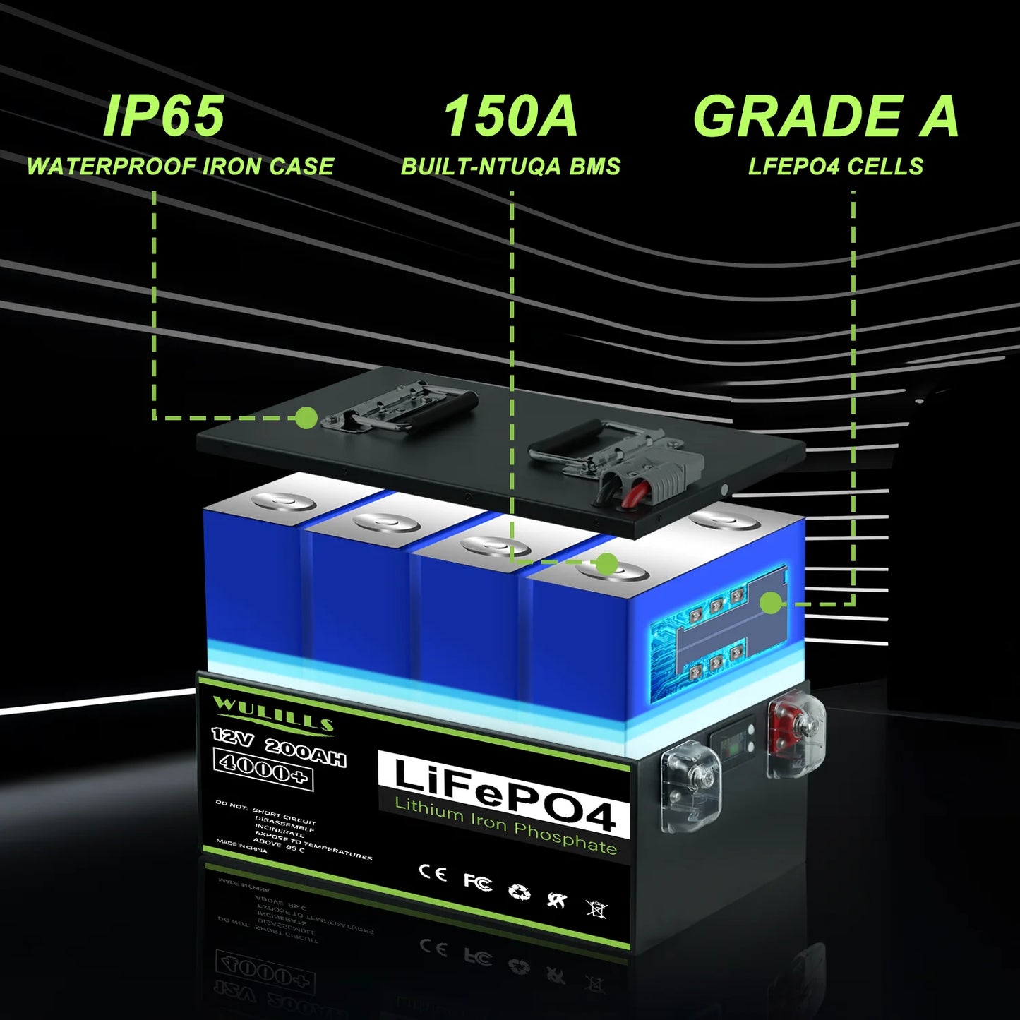 12V 200Ah LiFePO4 Energy Storage Battery