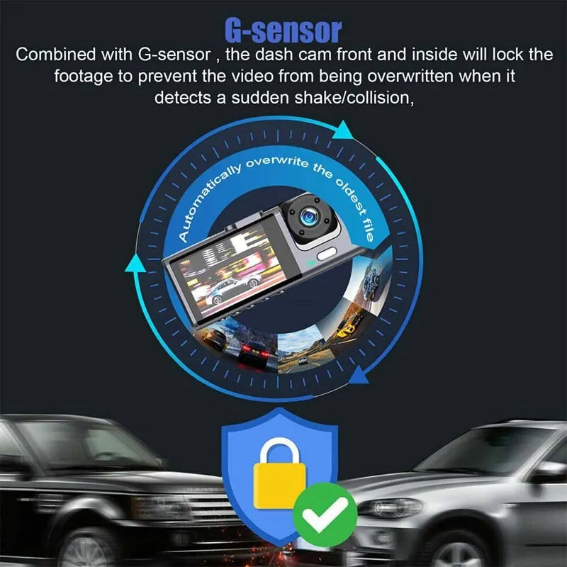 W/ IR Night Vision Loop Recording Dash Cam