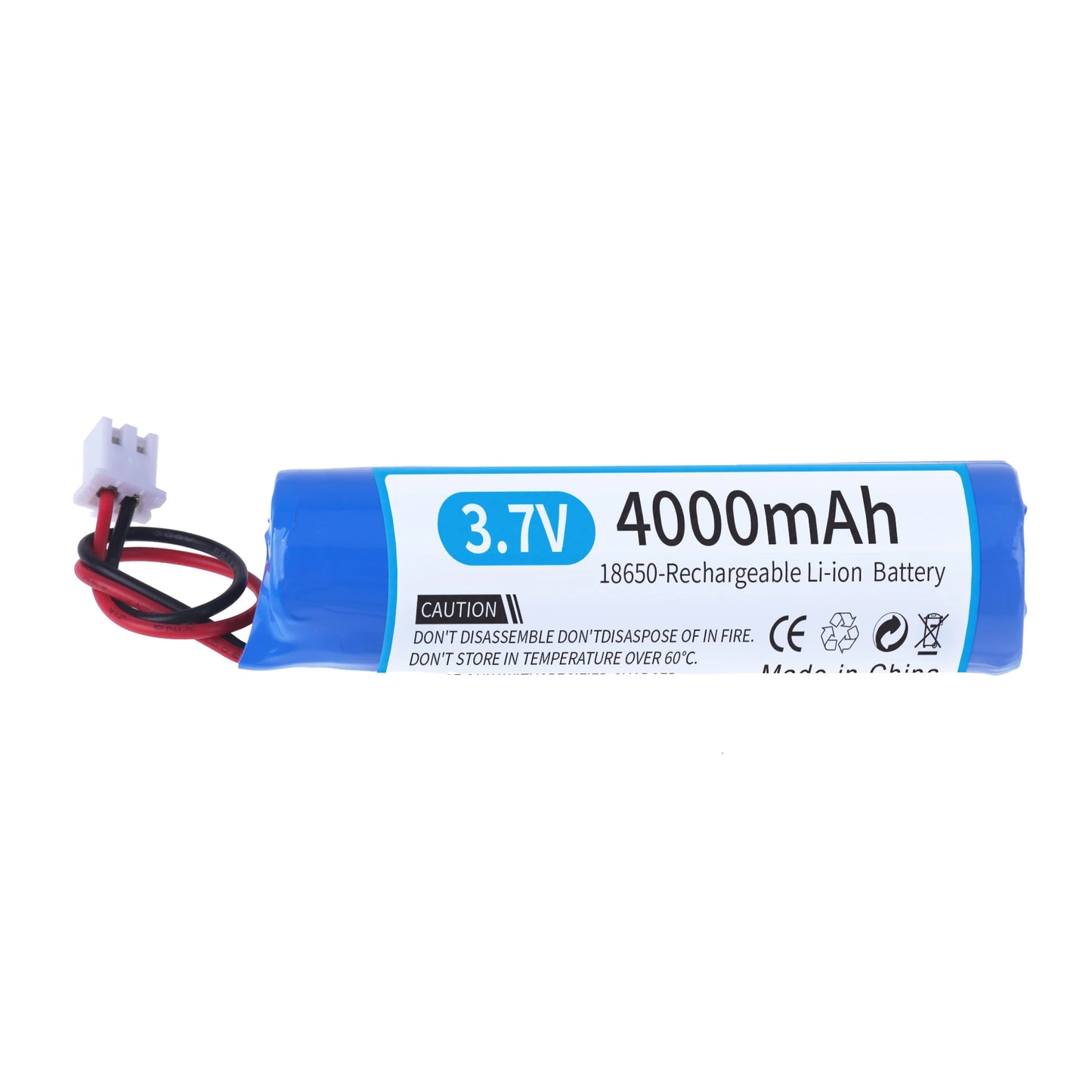 3.7V lithium ion rechargeable battery 18650 with replacement socket