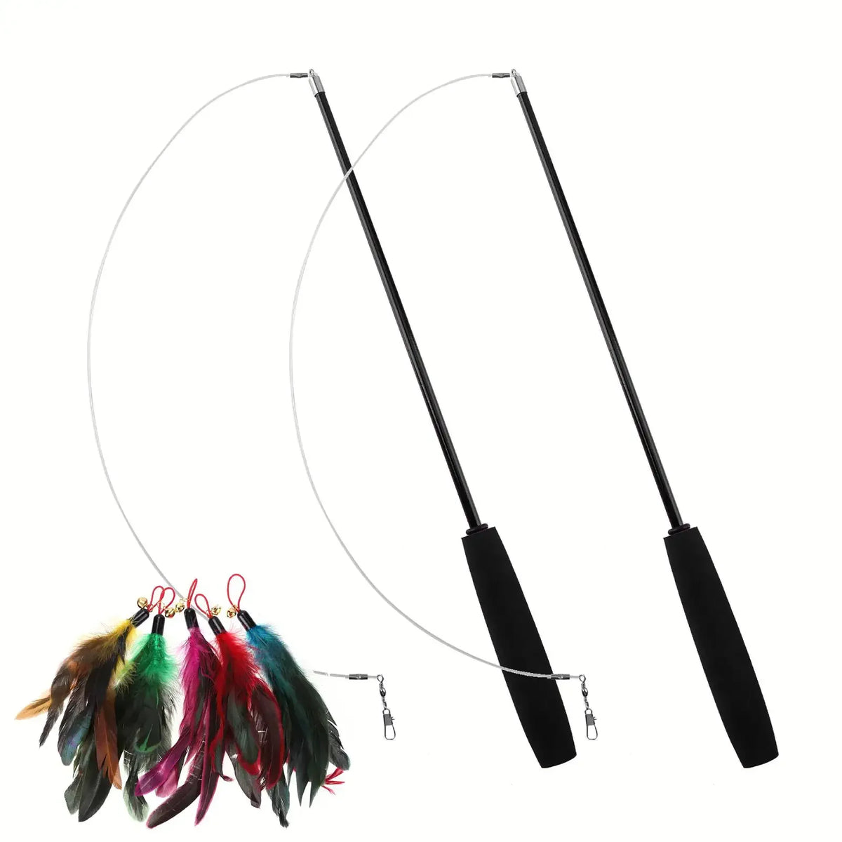 Cat Teaser Wands Three-section Telescopic Fishing Pole Toys