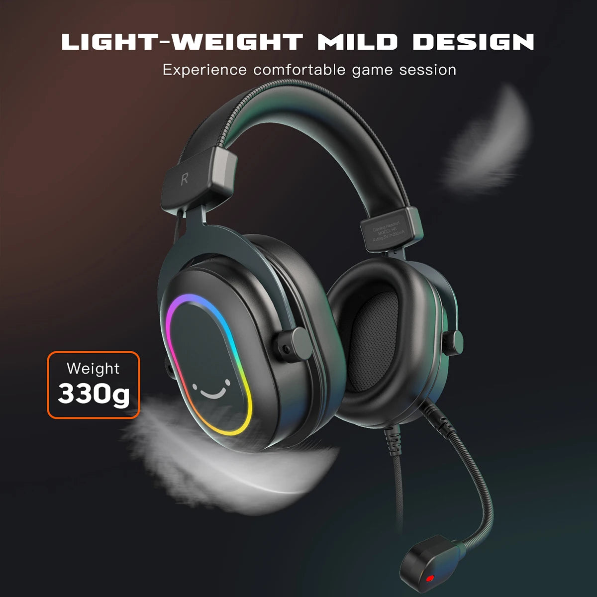Fifine RGB Gaming Headset with Mic