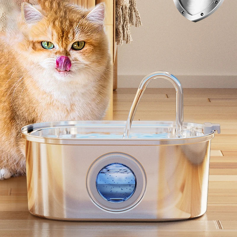 Stainless Steel Cat Automatic Water Fountain