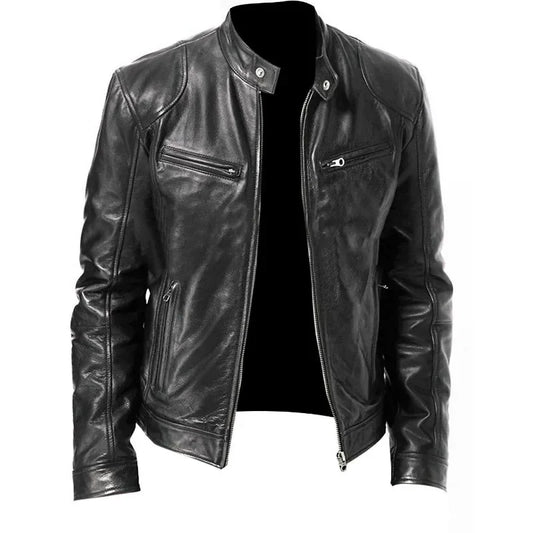 Men's Slim PU Leather Jacket