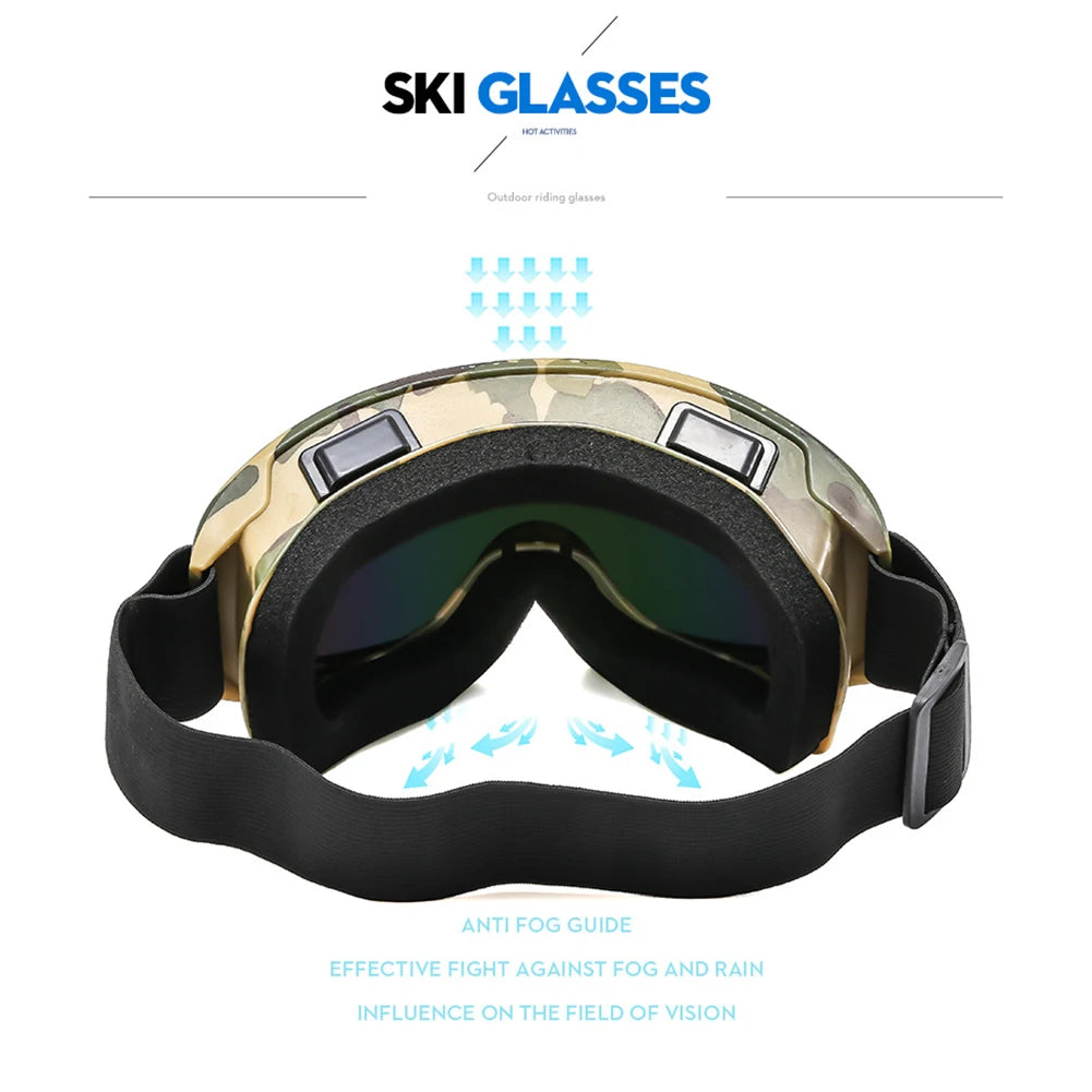 Large Frame Ski Goggles with Colorful Lens