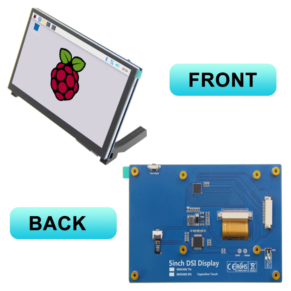 Pi 4B/3B+/3B/3A+/2B/B+ Touchscreen Monitor