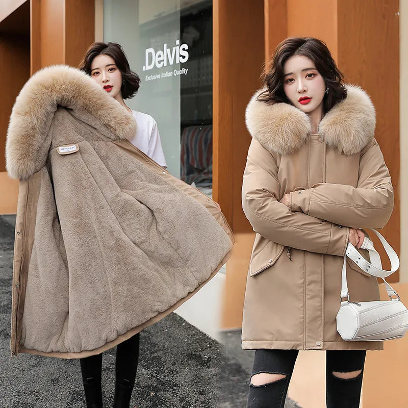 Women Parka Fashion Long Coat Jacket
