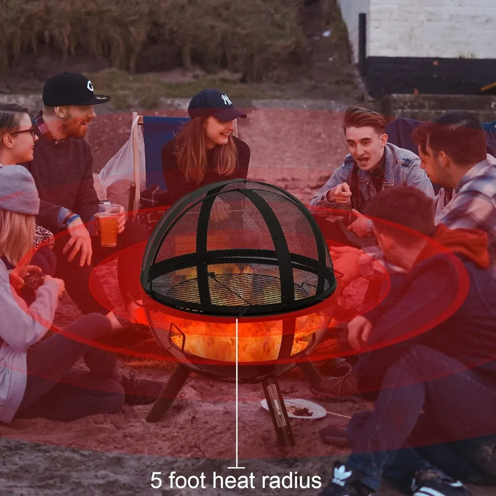 35" Outdoor Fire BBQ Grill Globe Large Round Bonfire