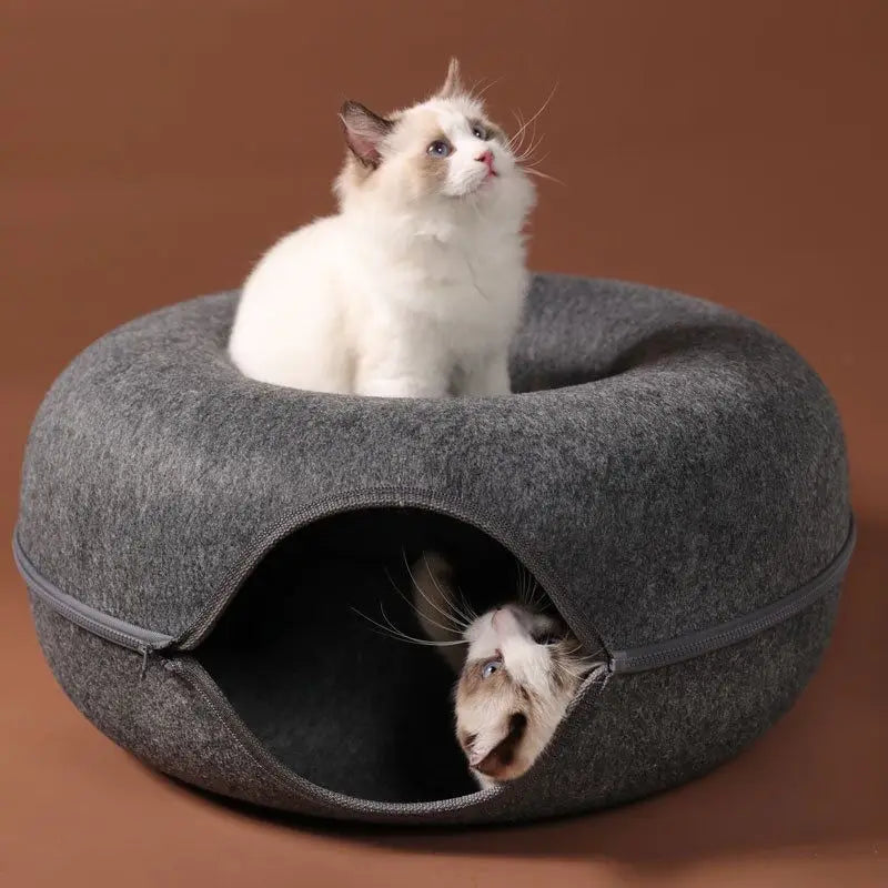 Donut Cat Bed Interactive Tunnel Toys