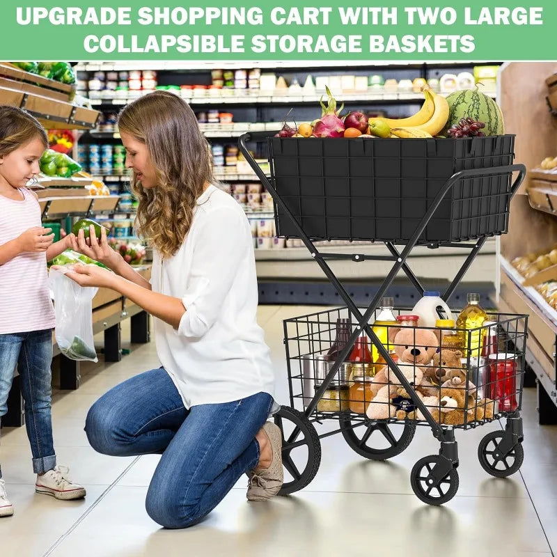 2-Tier Extra Large Shopping Cart