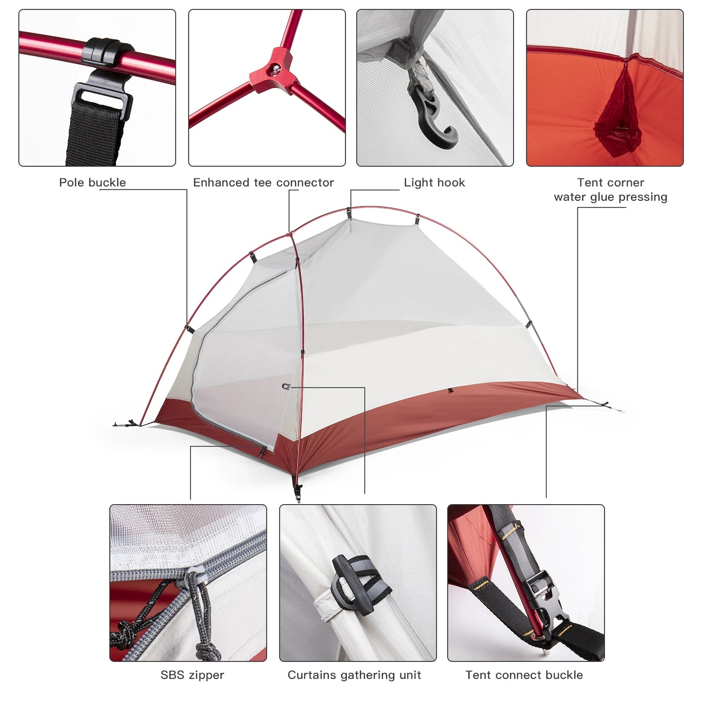 20D Nylon Waterproof Hiking Tent