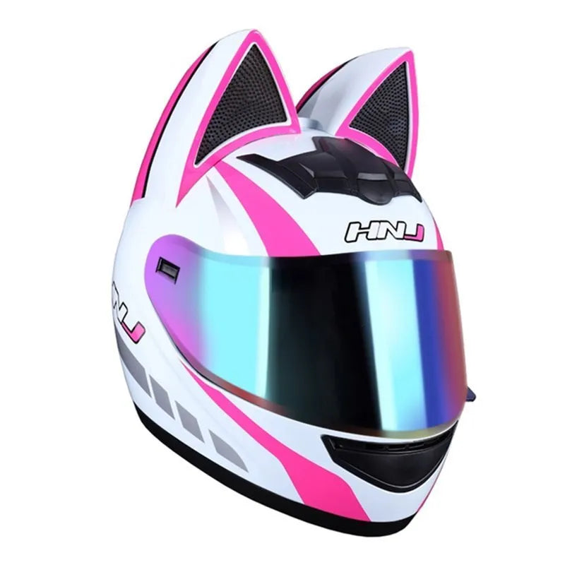 Cat Ear Motorcycle Full Face Helmet