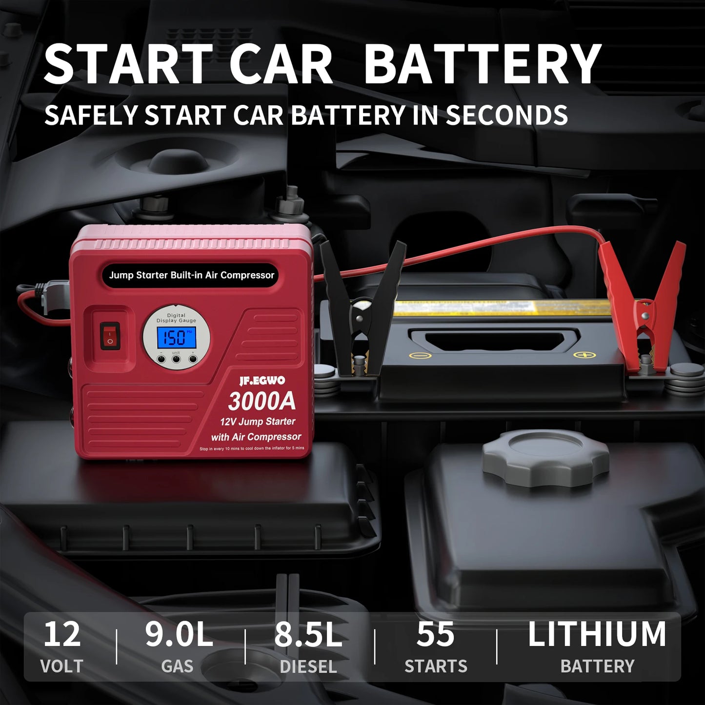 2000A 3000A Car Jump Starter Device