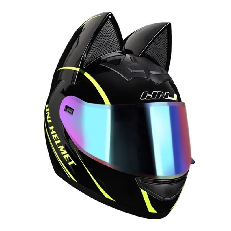 Cat Ear Motorcycle Full Face Helmet