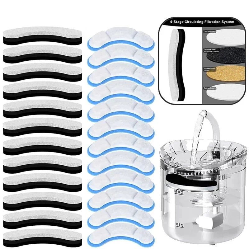 12PCS Cat Water Fountain Replacement Filter