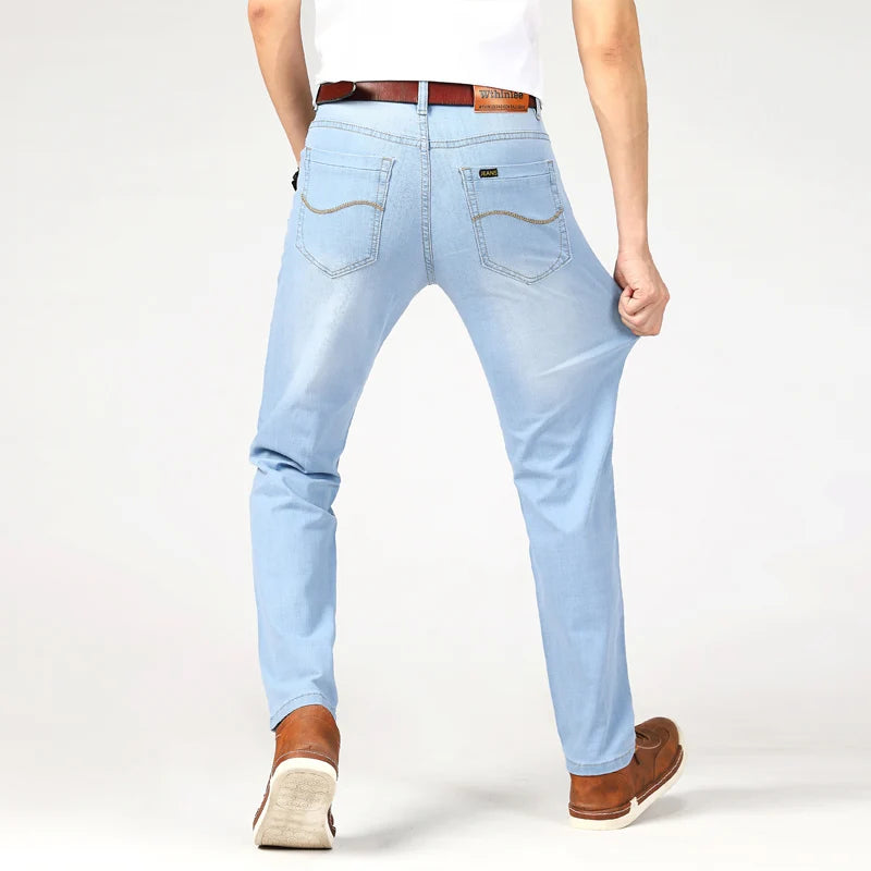 Men's Spring Autumn Business Straight Jeans