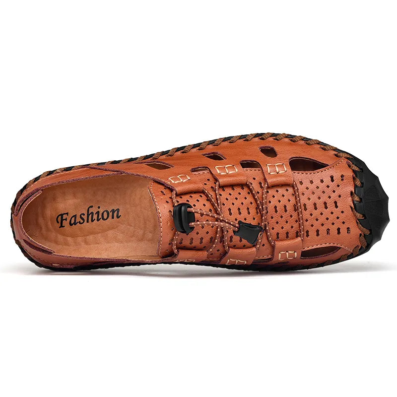 Men Gladiator Genuine Leather Sandals