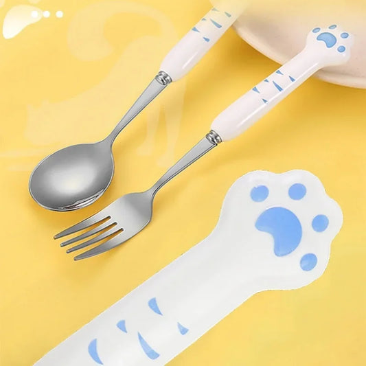 Cute Cat Paw Cutlery Set Stainless Steel Silverware set