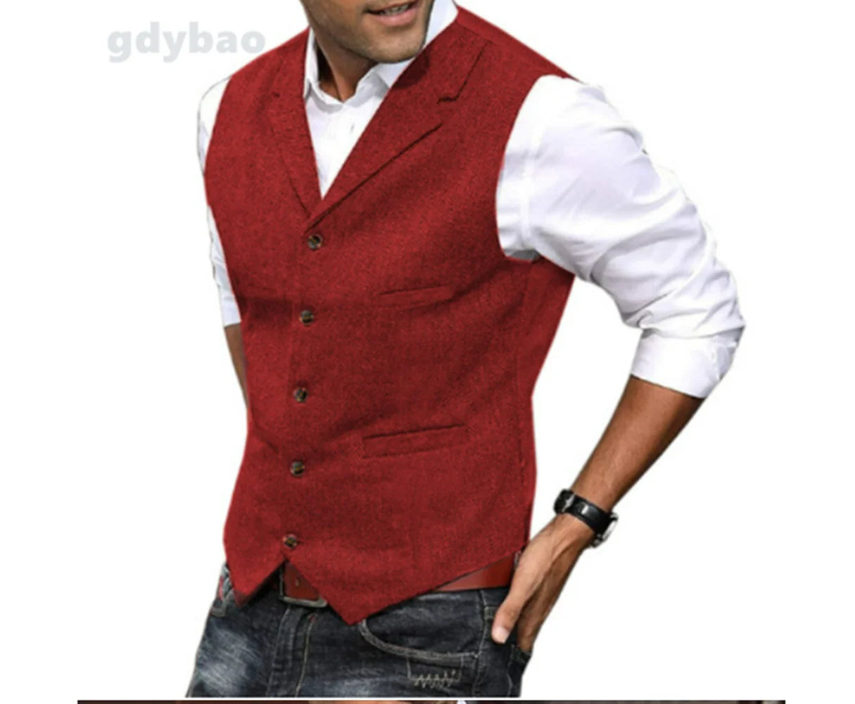Men's Tweed Slim Fit Vest