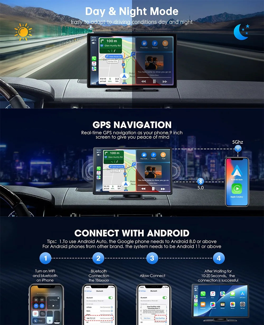 Universal 9" Carplay GPS Navigator