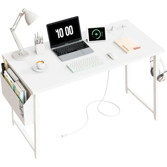 39 Inch White Computer Desk