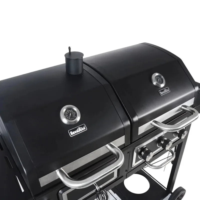 Outdoor Dual Fuel Gas and Charcoal Combination Grill