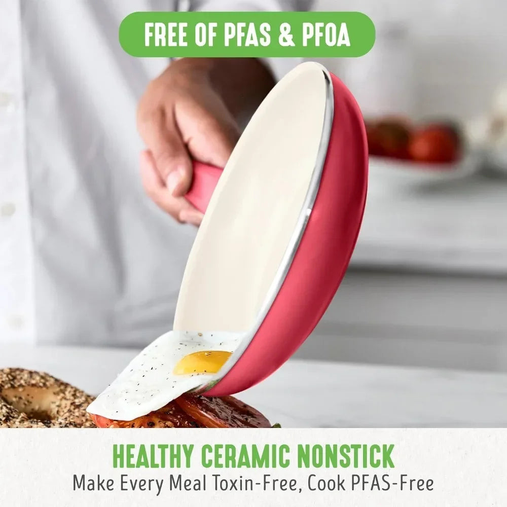 16 Piece Kitchen Pots and Frying Pans Set