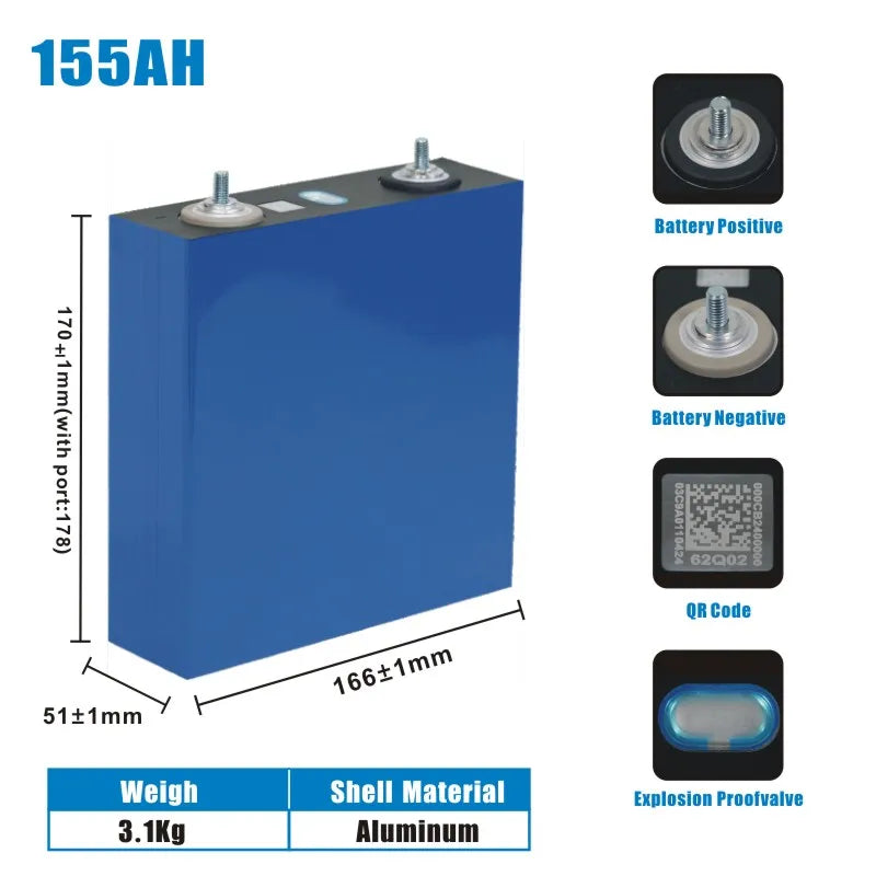 3.2V 155Ah LifePo4 Battery power station