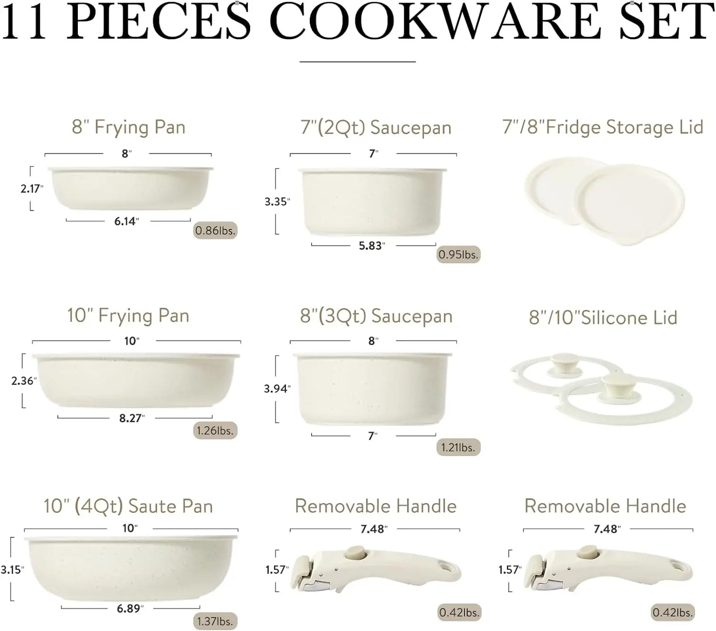 11pcs Pots and Pans Set