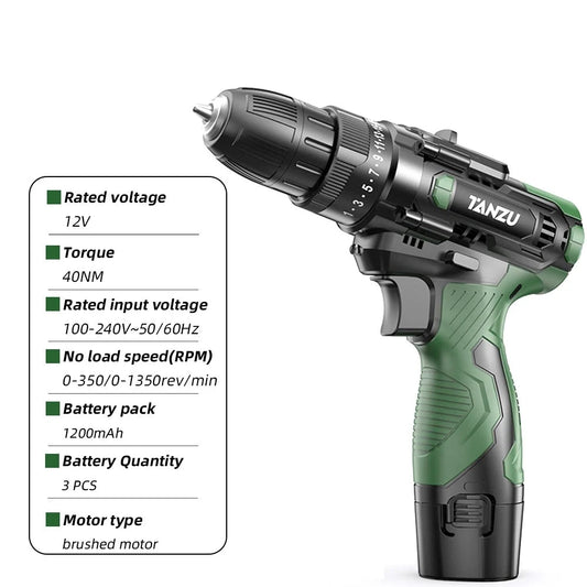 12V Cordless Drill 40Nm