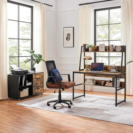 47 in Modern Computer Desk with Power Outlets