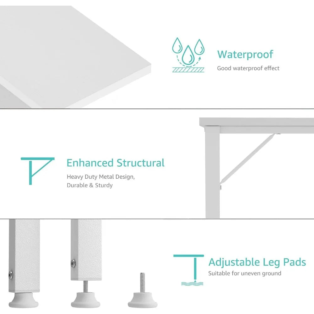 39 Inch White Computer Desk