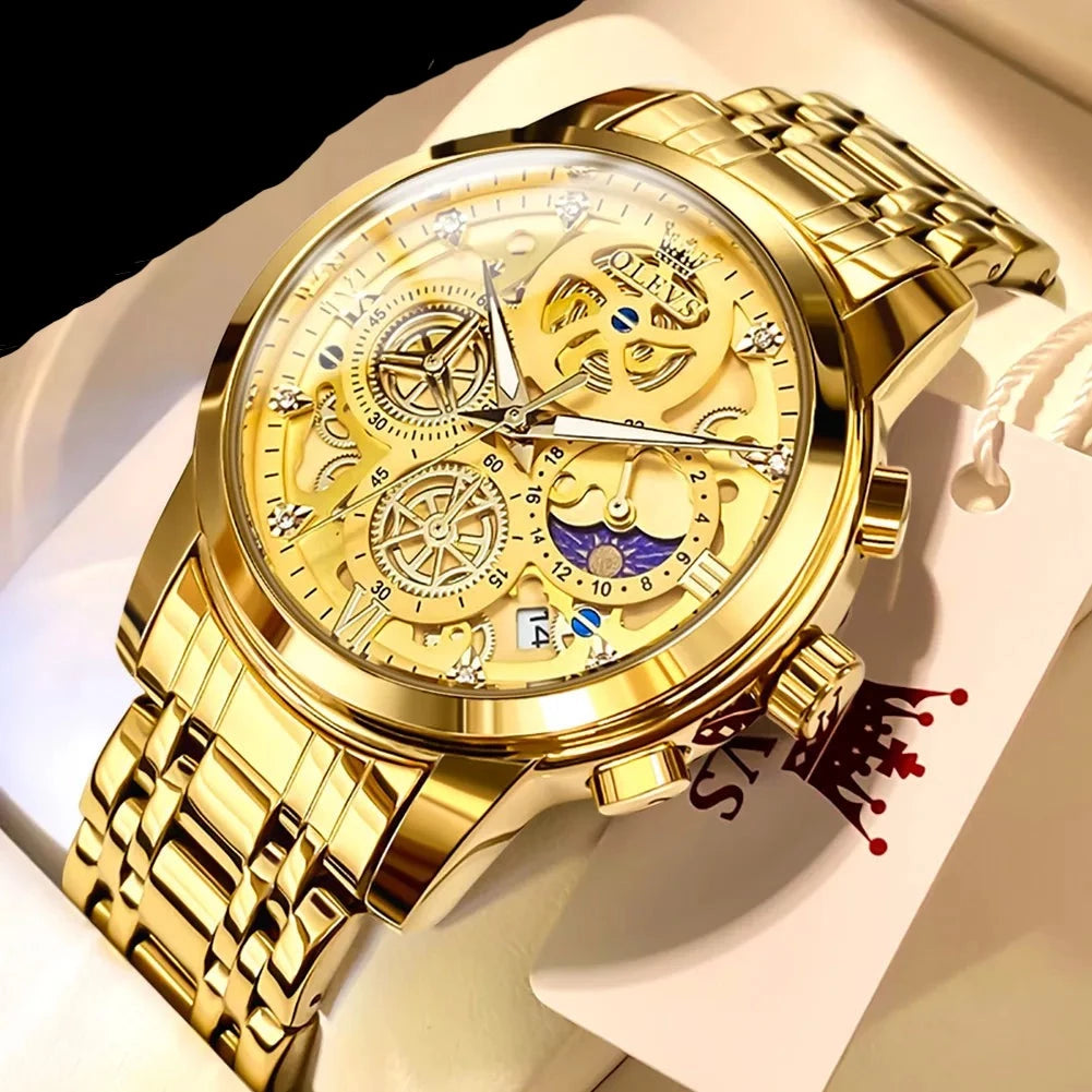 Men's Gold Skeleton Style Watches