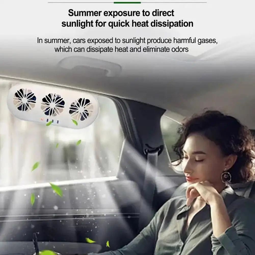 USB Solar Car Exhaust Fan