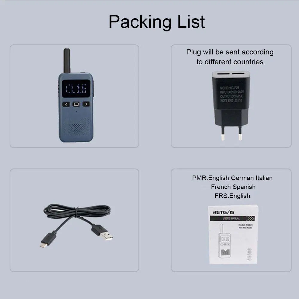 Mini USB Type C Walkie Talkie