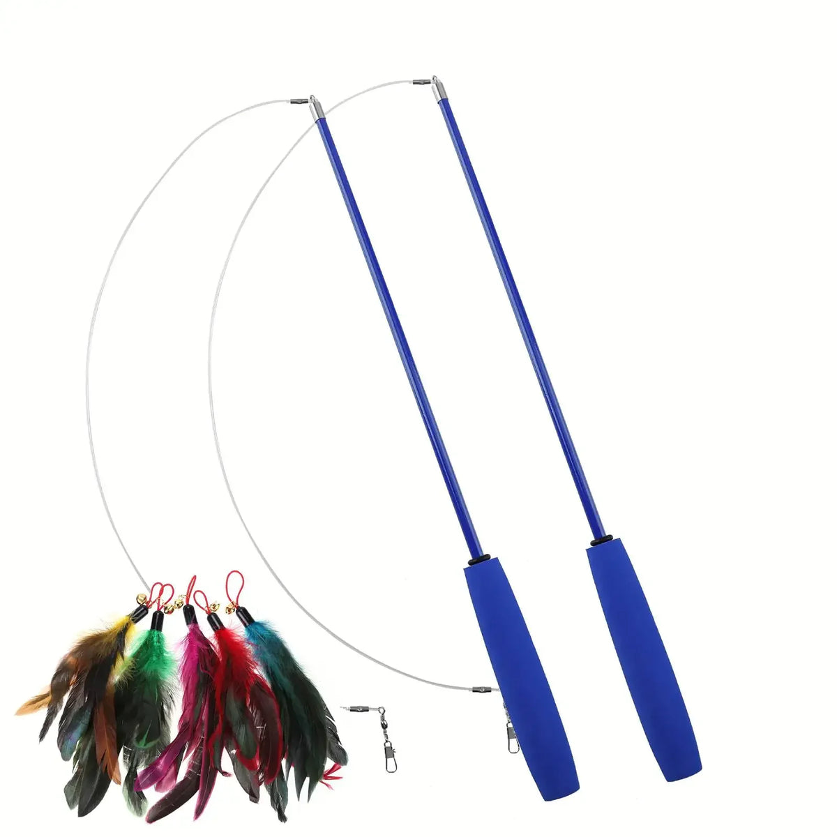 Cat Teaser Wands Three-section Telescopic Fishing Pole Toys