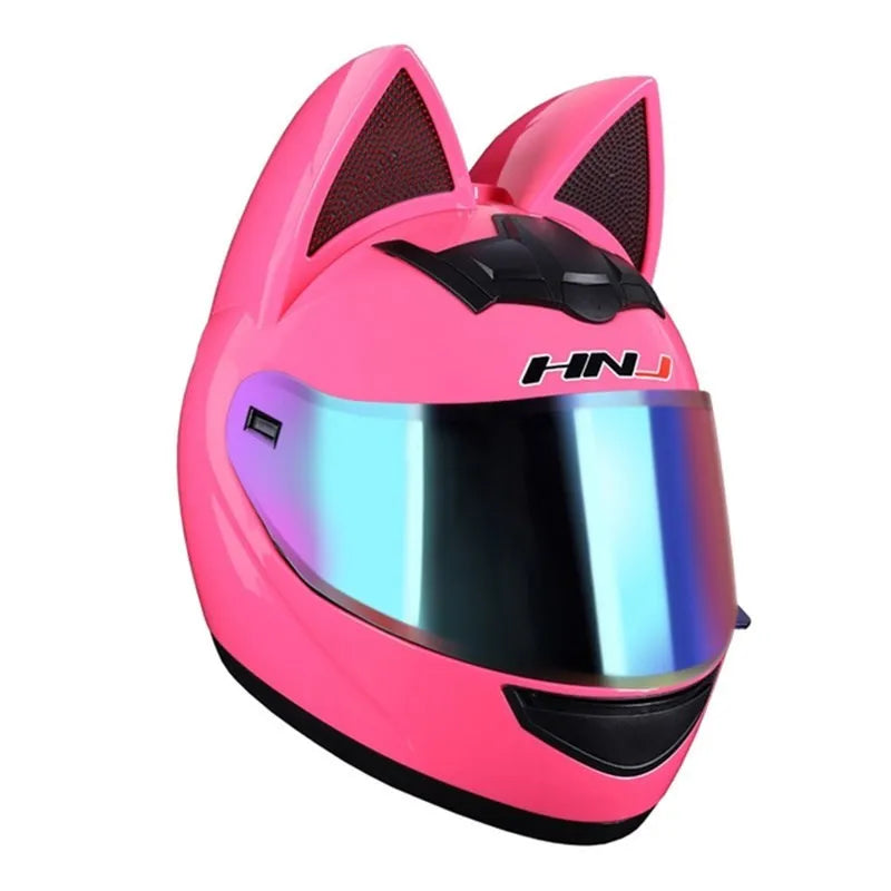 Cat Ear Motorcycle Full Face Helmet