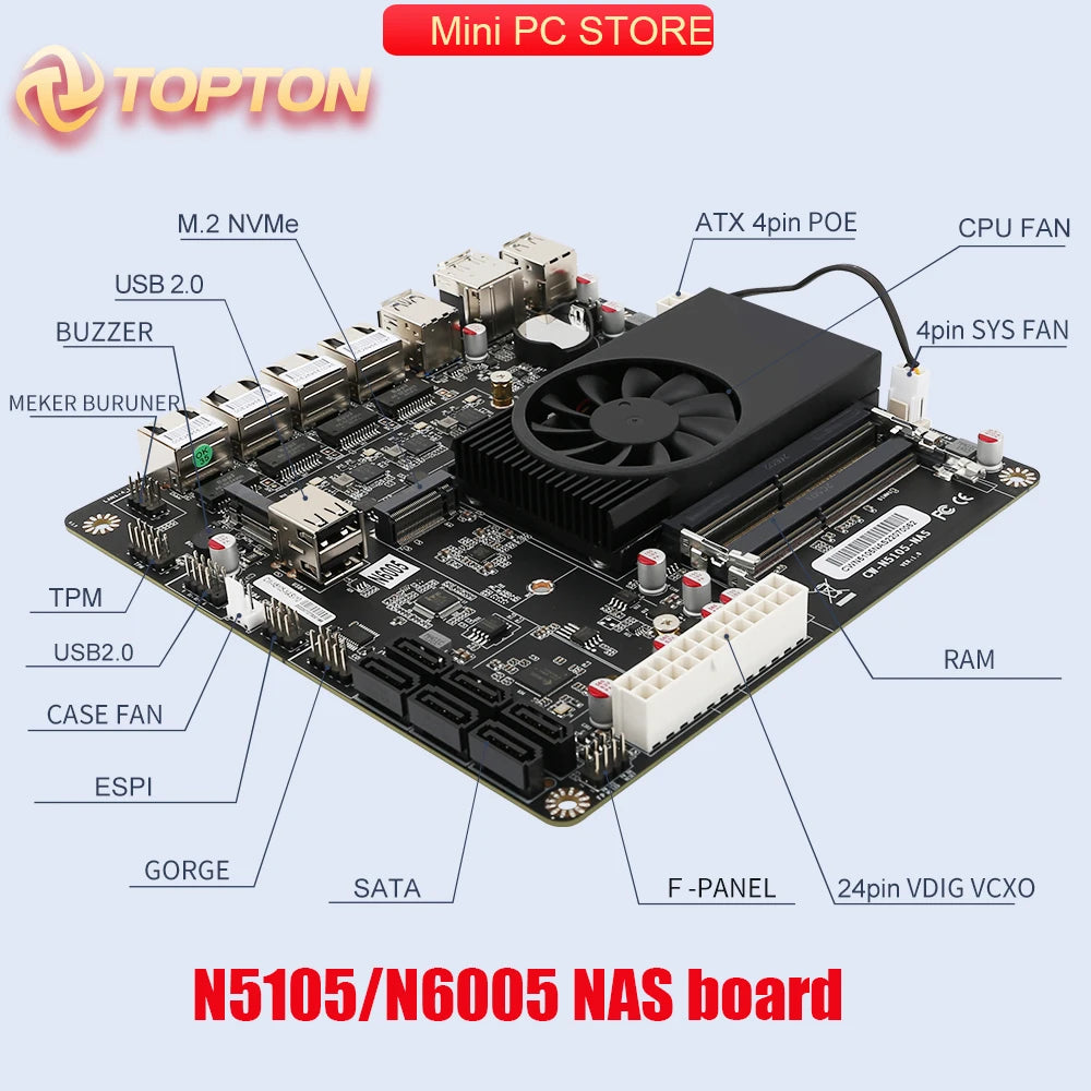 4x Intel i226-V Lan Mini ITX NAS Motherboard