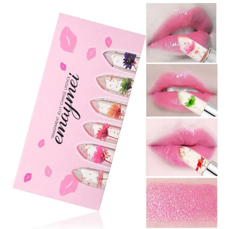6pcs Flower Jelly Lipstick Set