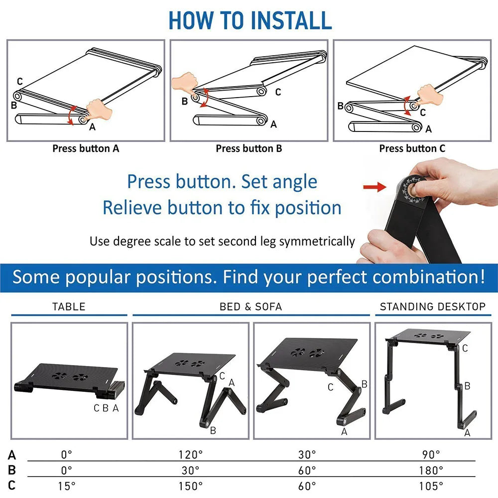 Portable Adjustable Foldable Computer Desks